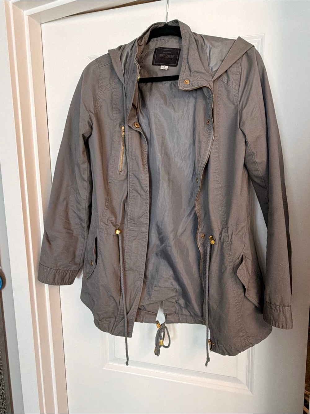 Miss London Hooded Utility Anorak Jacket - Gray